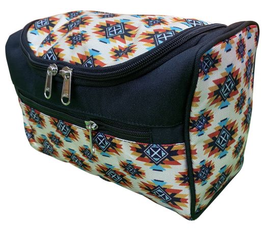 Showman Aztec Hanging Toiletry Bag - Cream, Yellow, Blue, and Red #2